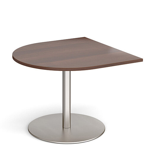 Eternal Radial D-End Boardroom Table Extension 1000mm x 1000mm - Brushed Steel Base &Walnut Top Eternal Radial D-End Boardroom Table Extension 1000mm x 1000mm - Brushed Steel Base &Walnut Top
