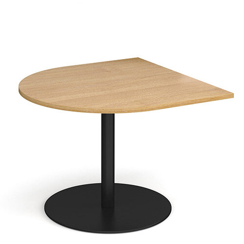 Eternal Radial D-End Boardroom Table Extension 1000mm x 1000mm - Black Base &Oak Top Eternal Radial D-End Boardroom Table Extension 1000mm x 1000mm - Black Base &Oak Top