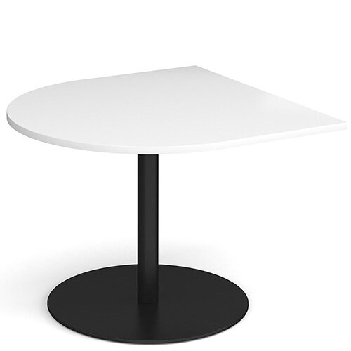 Eternal Radial D-End Boardroom Table Extension 1000mm x 1000mm - Black Base &White Top Eternal Radial D-End Boardroom Table Extension 1000mm x 1000mm - Black Base &White Top