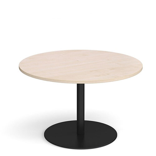 Eternal Circular Boardroom Table 1200mm - Black Base & Maple Top