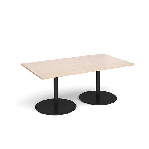 Eternal Rectangular Boardroom Table 1800mm x 1000mm - Black Base &Maple Top Eternal Rectangular Boardroom Table 1800mm x 1000mm - Black Base &Maple Top