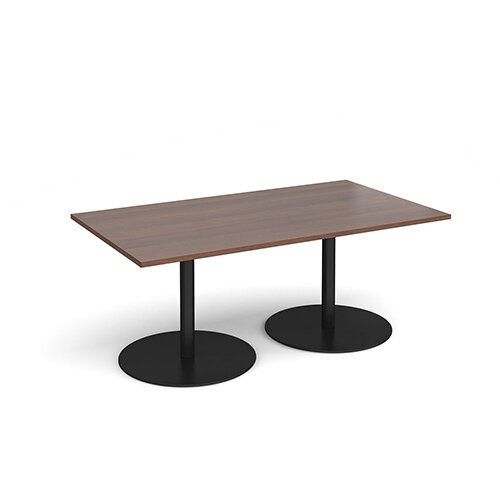 Eternal Rectangular Boardroom Table 1800mm x 1000mm - Black Base &Walnut Top Eternal Rectangular Boardroom Table 1800mm x 1000mm - Black Base &Walnut Top