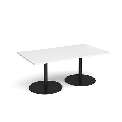 Eternal Rectangular Boardroom Table 1800mm x 1000mm - Black Base &White Top Eternal Rectangular Boardroom Table 1800mm x 1000mm - Black Base &White Top