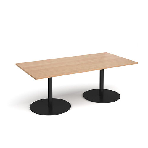 Eternal Rectangular Boardroom Table 2000mm x 1000mm - Black Base &Beech Top Eternal Rectangular Boardroom Table 2000mm x 1000mm - Black Base &Beech Top