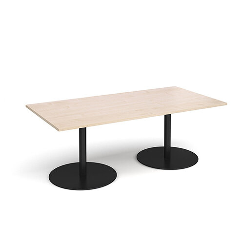 Eternal Rectangular Boardroom Table 2000mm x 1000mm - Black Base &Maple Top Eternal Rectangular Boardroom Table 2000mm x 1000mm - Black Base &Maple Top