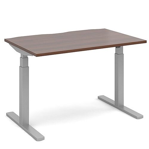 Elev8 Touch Height Adjustable Rectangular Sit-Stand Office Desk 1200mmx800mm With Silver Frame &Walnut Top Elev8 Touch Height Adjustable Rectangular Sit-Stand Office Desk 1200mmx800mm With Silver Frame &Walnut Top