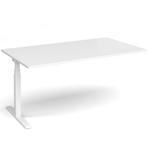 Add On Unit For Elev8 Rectangular Height Adjustable Boardroom Table W1800mmxD1000mm - White Frame - White Top - For EVTBT18-WH-WH