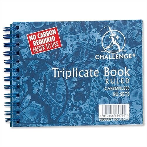 Challenge Triplicate Book Carbonless Ruled 105x130mm Pack 5