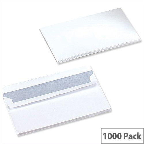 5 Star Office White DL Envelopes Self Seal Wallet 90gsm Pack of 1000