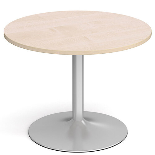 Genoa Circular Maple Dining Table with Silver Trumpet Base 1000mm Genoa Circular Maple Dining Table with Silver Trumpet Base 1000mm