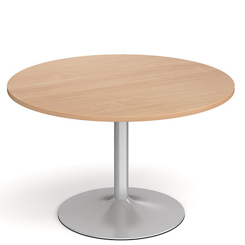 Genoa Circular Beech Dining Table with Silver Trumpet Base 1200mm Genoa Circular Beech Dining Table with Silver Trumpet Base 1200mm