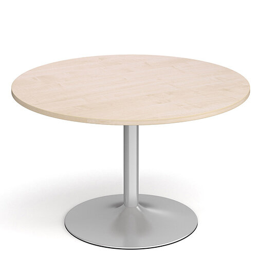 Genoa Circular Maple Dining Table with Silver Trumpet Base 1200mm Genoa Circular Maple Dining Table with Silver Trumpet Base 1200mm
