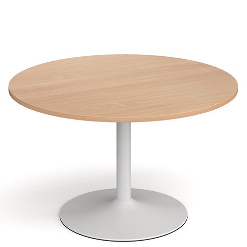 Genoa Circular Beech Dining Table with White Trumpet Base 1200mm Genoa Circular Beech Dining Table with White Trumpet Base 1200mm