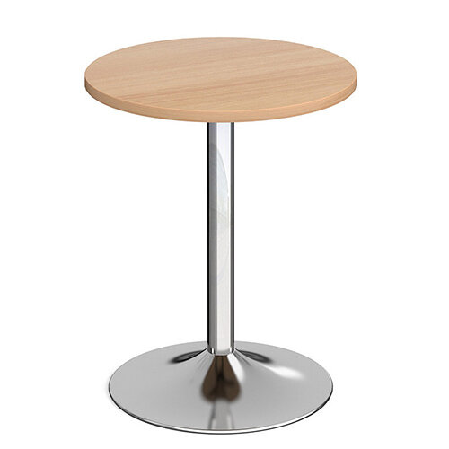 Genoa Circular Beech Dining Table with Chrome Trumpet Base 600mm Genoa Circular Beech Dining Table with Chrome Trumpet Base 600mm