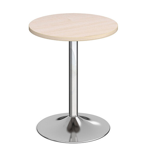 Genoa Circular Maple Dining Table with Chrome Trumpet Base 600mm Genoa Circular Maple Dining Table with Chrome Trumpet Base 600mm