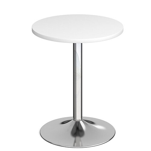 Genoa Circular White Dining Table with Chrome Trumpet Base 600mm Genoa Circular White Dining Table with Chrome Trumpet Base 600mm