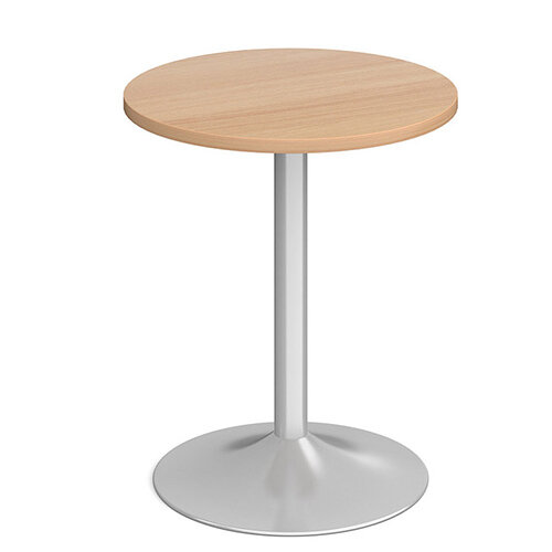 Genoa Circular Beech Dining Table with Silver Trumpet Base 600mm Genoa Circular Beech Dining Table with Silver Trumpet Base 600mm