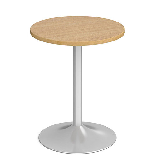 Genoa Circular Oak Dining Table with Silver Trumpet Base 600mm Genoa Circular Oak Dining Table with Silver Trumpet Base 600mm