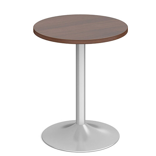 Genoa Circular Walnut Dining Table with Silver Trumpet Base 600mm Genoa Circular Walnut Dining Table with Silver Trumpet Base 600mm