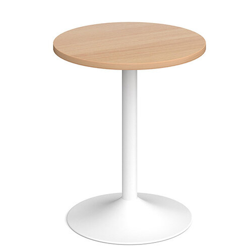 Genoa Circular Beech Dining Table with White Trumpet Base 600mm Genoa Circular Beech Dining Table with White Trumpet Base 600mm