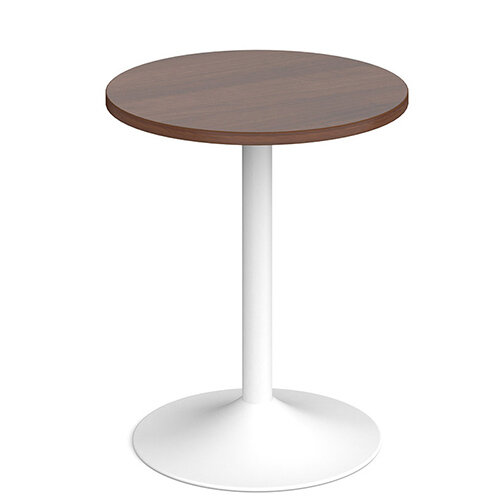 Genoa Circular Walnut Dining Table with White Trumpet Base 600mm Genoa Circular Walnut Dining Table with White Trumpet Base 600mm