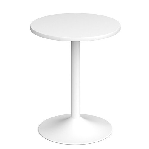 Genoa Circular White Dining Table with White Trumpet Base 600mm Genoa Circular White Dining Table with White Trumpet Base 600mm