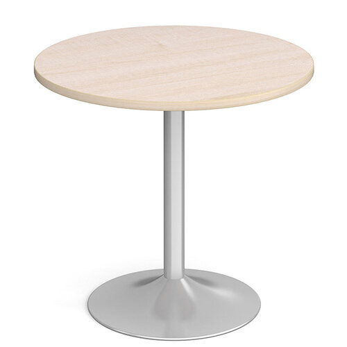 Genoa Circular Maple Dining Table with Silver Trumpet Base 800mm Genoa Circular Maple Dining Table with Silver Trumpet Base 800mm