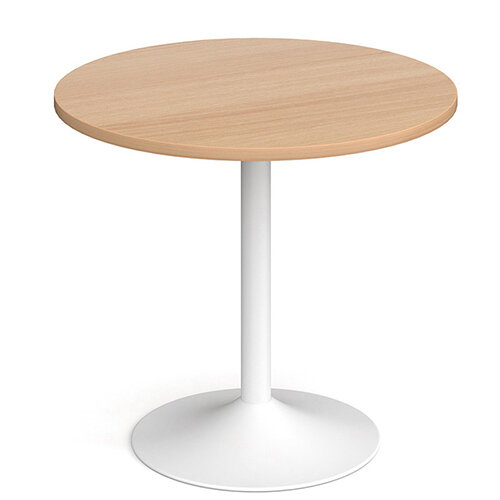 Genoa Circular Beech Dining Table with White Trumpet Base 800mm Genoa Circular Beech Dining Table with White Trumpet Base 800mm