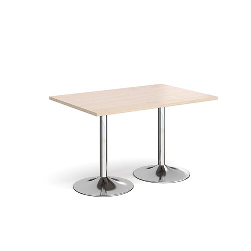 Genoa Rectangular Maple Dining Table with Chrome Trumpet Base 1200mmX800mm Genoa Rectangular Maple Dining Table with Chrome Trumpet Base 1200mmX800mm