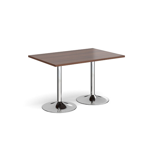 Genoa Rectangular Walnut Dining Table with Chrome Trumpet Base 1200mmX800mm Genoa Rectangular Walnut Dining Table with Chrome Trumpet Base 1200mmX800mm