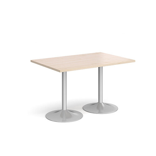 Genoa Rectangular Maple Dining Table with Silver Trumpet Base 1200mmX800mm Genoa Rectangular Maple Dining Table with Silver Trumpet Base 1200mmX800mm