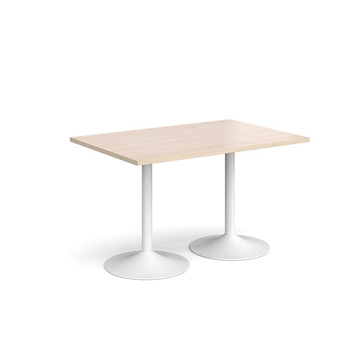 Genoa Rectangular Maple Dining Table with White Trumpet Base 1200mmX800mm Genoa Rectangular Maple Dining Table with White Trumpet Base 1200mmX800mm