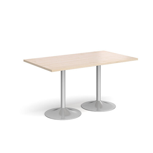 Genoa Rectangular Maple Dining Table with Silver Trumpet Base 1400mmX800mm Genoa Rectangular Maple Dining Table with Silver Trumpet Base 1400mmX800mm