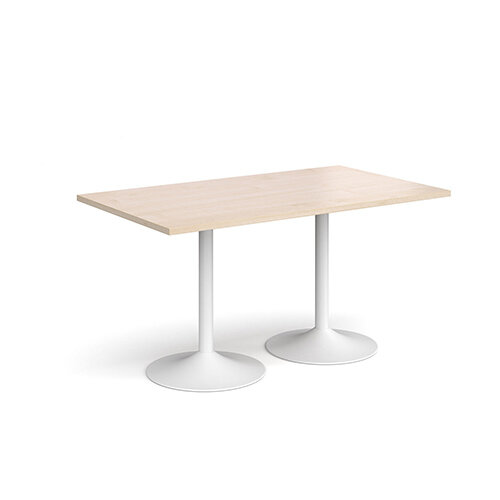 Genoa Rectangular Maple Dining Table with White Trumpet Base 1400mmX800mm Genoa Rectangular Maple Dining Table with White Trumpet Base 1400mmX800mm