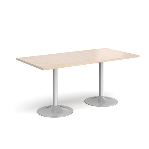Genoa Rectangular Maple Dining Table with Silver Trumpet Base 1600mmX800mm Genoa Rectangular Maple Dining Table with Silver Trumpet Base 1600mmX800mm