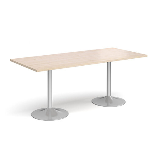 Genoa Rectangular Maple Dining Table with Silver Trumpet Base 1800mmX800mm Genoa Rectangular Maple Dining Table with Silver Trumpet Base 1800mmX800mm