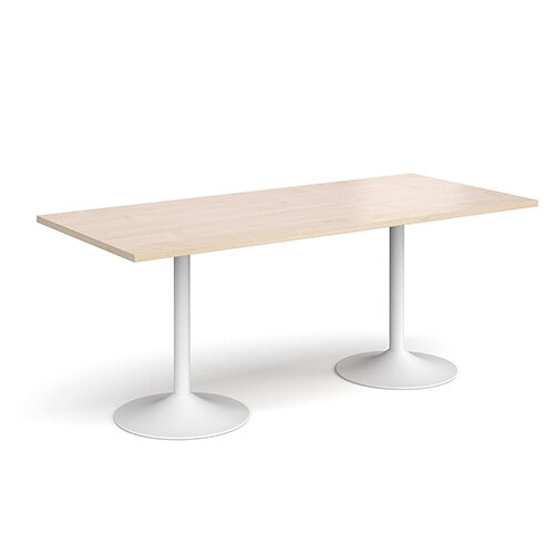 Genoa Rectangular Maple Dining Table with White Trumpet Base 1800mmX800mm Genoa Rectangular Maple Dining Table with White Trumpet Base 1800mmX800mm