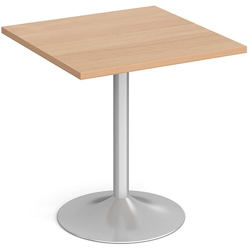 Genoa Square Beech Dining Table with Silver Trumpet Base 700mm Genoa Square Beech Dining Table with Silver Trumpet Base 700mm