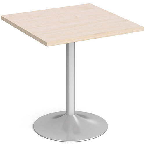 Genoa Square Maple Dining Table with Silver Trumpet Base 700mm Genoa Square Maple Dining Table with Silver Trumpet Base 700mm