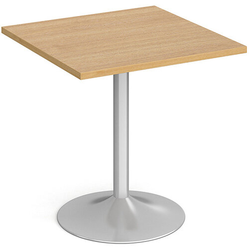 Genoa Square Oak Dining Table with Silver Trumpet Base 700mm Genoa Square Oak Dining Table with Silver Trumpet Base 700mm