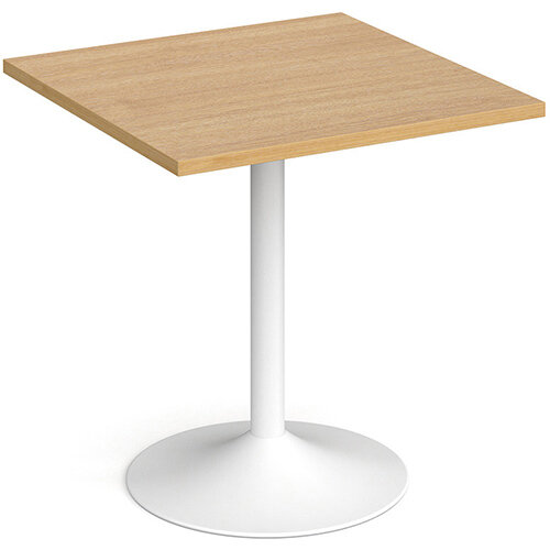 Genoa Square Oak Dining Table with White Trumpet Base 700mm Genoa Square Oak Dining Table with White Trumpet Base 700mm