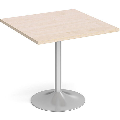 Genoa Square Maple Dining Table with Silver Trumpet Base 800mm Genoa Square Maple Dining Table with Silver Trumpet Base 800mm
