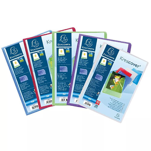 Exacompta Kreacover Display Book 20 Pocket Assorted Pack of 20 5729E Exacompta Kreacover Display Book 20 Pocket Assorted Pack of 20 5729E