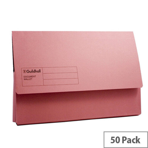 Guildhall Document Wallet Blue Pink Pack of 50 GDW1-PNK