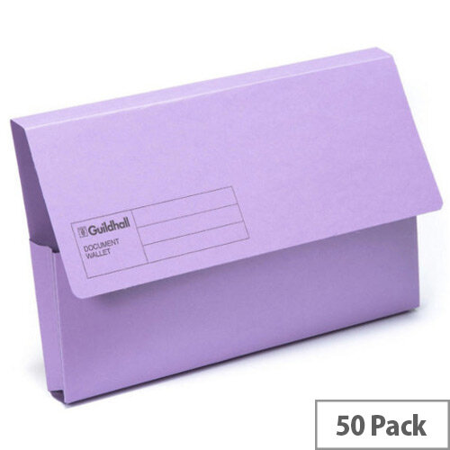 Guildhall Document Wallet Violet Pack of 50 GDW1-VLT