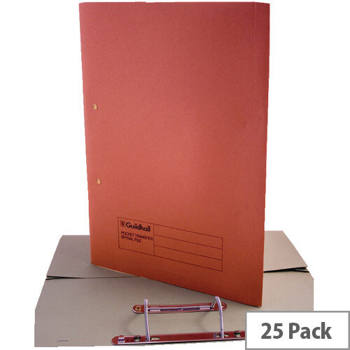 Guildhall Super Heavyweight Pocket Spiral File Orange 211/6004 Pack 25 Guildhall Super Heavyweight Pocket Spiral File Orange 211/6004 Pack 25