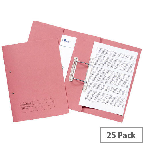 Guildhall Super Heavyweight Pocket Spiral File Pink 211/6006 Pack 25