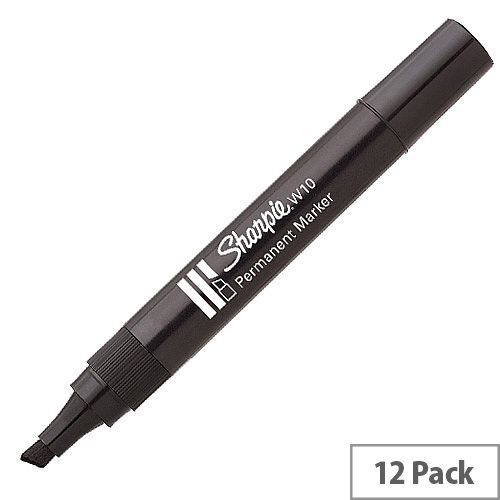 Sharpie Permanent Marker W10 Black Blister Pack 12 S0192667