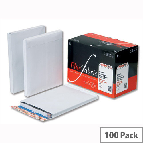 Plus Fabric Gusset Envelopes 381x254x25mm Peel and Seal 120gsm White Pack of 100 Plus Fabric Gusset Envelopes 381x254x25mm Peel and Seal 120gsm White Pack of 100