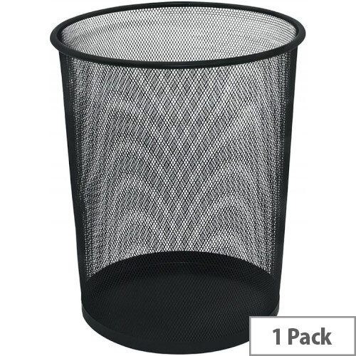 Q-Connect 18 Litre Waste Basket Mesh Black KF00871 Single Pack
